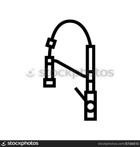 kitchen faucet water line icon vector. kitchen faucet water sign. isolated contour symbol black illustration. kitchen faucet water line icon vector illustration