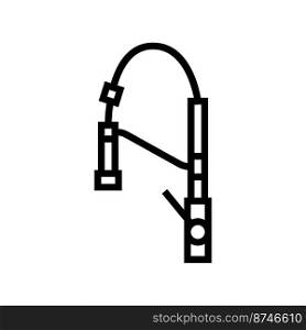 kitchen faucet water line icon vector. kitchen faucet water sign. isolated contour symbol black illustration. kitchen faucet water line icon vector illustration