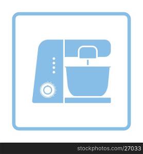 Kitchen food processor icon. Blue frame design. Vector illustration.