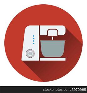 Kitchen food processor icon. Flat design. Vector illustration.
