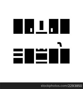kitchen furniture glyph icon vector. kitchen furniture sign. isolated contour symbol black illustration. kitchen furniture glyph icon vector illustration