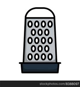 Kitchen Grater Icon. Editable Bold Outline With Color Fill Design. Vector Illustration.