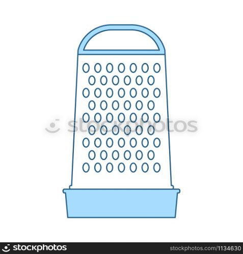 Kitchen Grater Icon. Thin Line With Blue Fill Design. Vector Illustration.