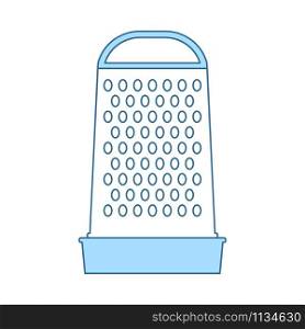 Kitchen Grater Icon. Thin Line With Blue Fill Design. Vector Illustration.