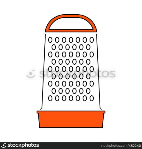 Kitchen Grater Icon. Thin Line With Orange Fill Design. Vector Illustration.