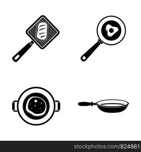 Kitchen griddle icon set. Simple set of kitchen griddle vector icons for web design on white background. Kitchen griddle icon set, simple style
