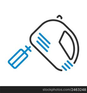 Kitchen Hand Mixer Icon. Editable Bold Outline With Color Fill Design. Vector Illustration.