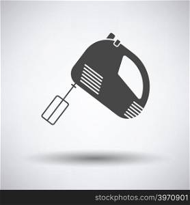 Kitchen hand mixer icon on gray background with round shadow. Vector illustration.