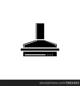 Kitchen Hood, Exhaust Range Air Filter. Flat Vector Icon illustration. Simple black symbol on white background. Kitchen Hood Exhaust Range Air Filter sign design template for web and mobile UI element