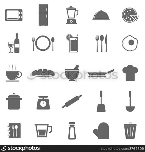 Kitchen icons on white background, stock vector