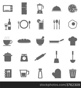 Kitchen icons on white background, stock vector