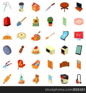 Kitchen icons set. Cartoon style of 36 kitchen vector icons for web isolated on white background. Kitchen icons set, cartoon style