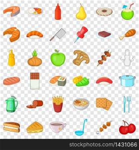 Kitchen icons set. Cartoon style of 36 kitchen vector icons for web for any design. Kitchen icons set, cartoon style