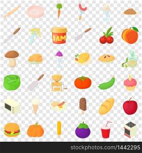 Kitchen icons set. Cartoon style of 36 kitchen vector icons for web for any design. Kitchen icons set, cartoon style