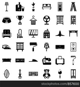 Kitchen icons set. Simple style of 36 kitchen vector icons for web isolated on white background. Kitchen icons set, simple style