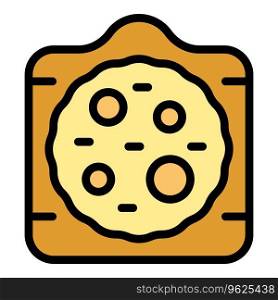 Kitchen khachapuri icon outline vector. Food bread. Cuisine dish color flat. Kitchen khachapuri icon vector flat