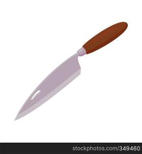 Kitchen knife icon in cartoon style on a white background. Kitchen knife icon, cartoon style