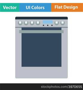 Kitchen main stove unit icon. Flat design. Vector illustration.