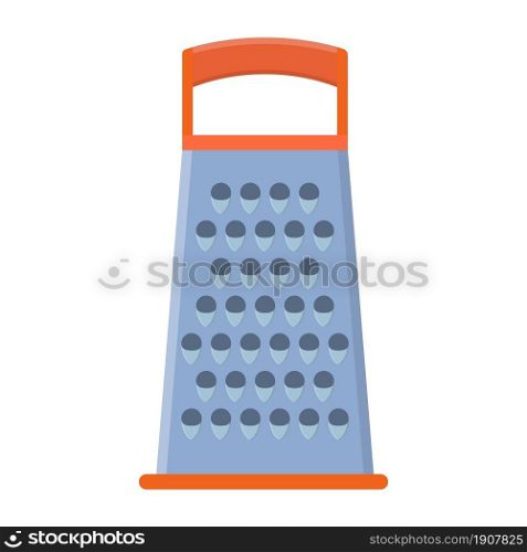 Kitchen metallic tetrahedral grater isolated on a white background. grater icon for websites, UI, UX, print templates, presentation, web and mobile phone apps. Vector illustration in flat style.. Kitchen metallic tetrahedral grater