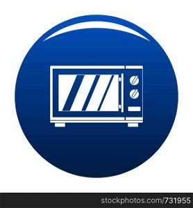 Kitchen microwave oven icon. Simple illustration of kitchen microwave oven vector icon for any design blue. Kitchen microwave oven icon vector blue
