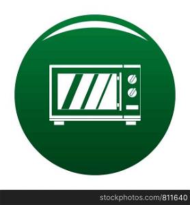 Kitchen microwave oven icon. Simple illustration of kitchen microwave oven vector icon for any design green. Kitchen microwave oven icon vector green