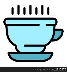 Kitchen mug icon. Outline kitchen mug vector icon color flat isolated. Kitchen mug icon color outline vector