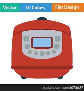 Kitchen multicooker machine icon. Flat design. Vector illustration.