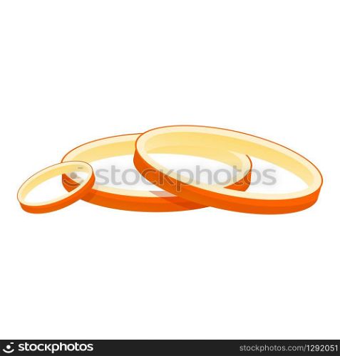 Kitchen onion rings icon. Cartoon of kitchen onion rings vector icon for web design isolated on white background. Kitchen onion rings icon, cartoon style