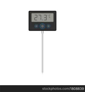 Kitchen or laboratory thermometer. Food temperature. Vector stock illustration. Kitchen or laboratory thermometer. Food temperature. Vector stock illustration.