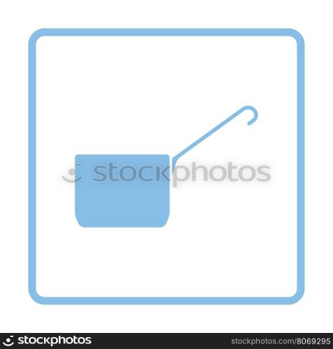 Kitchen pan icon. Blue frame design. Vector illustration.
