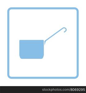 Kitchen pan icon. Blue frame design. Vector illustration.
