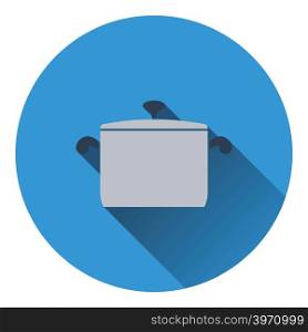 Kitchen pan icon. Flat design. Vector illustration.