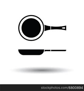 Kitchen pan icon. White background with shadow design. Vector illustration.