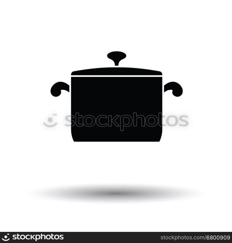 Kitchen pan icon. White background with shadow design. Vector illustration.