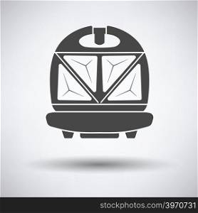 Kitchen sandwich maker icon on gray background with round shadow. Vector illustration.