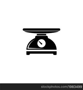 Kitchen Scale, Weight Measurement Tool. Flat Vector Icon illustration. Simple black symbol on white background. Kitchen Scale, Weight Measurement sign design template for web and mobile UI element. Kitchen Scale, Weight Measurement Tool. Flat Vector Icon illustration. Simple black symbol on white background. Kitchen Scale, Weight Measurement sign design template for web and mobile UI element.
