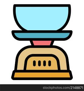 Kitchen scales icon. Outline Kitchen scales vector icon color flat isolated. Kitchen scales icon color outline vector