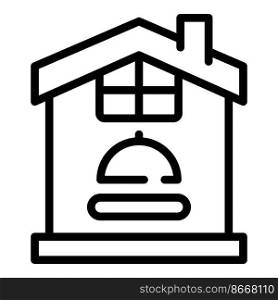 Kitchen self isolation icon outline vector. Online work. Remote area. Kitchen self isolation icon outline vector. Online work