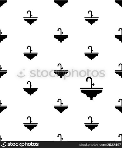 Kitchen Sink Icon Seamless Pattern, Kitchen Accessories With Water Tap Used For Washing Dishes, Preparing Food Vector Art Illustration