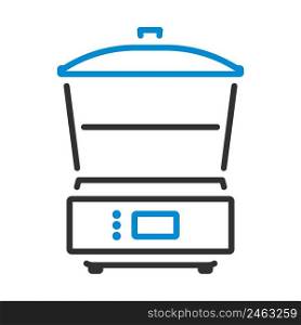 Kitchen Steam Cooker Icon. Editable Bold Outline With Color Fill Design. Vector Illustration.