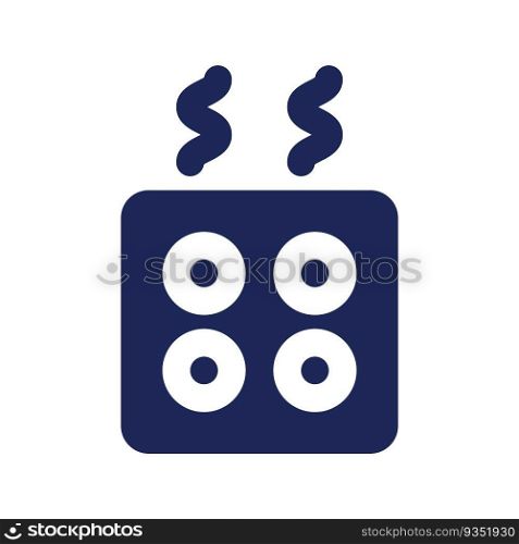 Kitchen stove black glyph ui icon. Home appliance. Preparing food. User interface design. Silhouette symbol on white space. Solid pictogram for web, mobile. Isolated vector illustration. Kitchen stove black glyph ui icon
