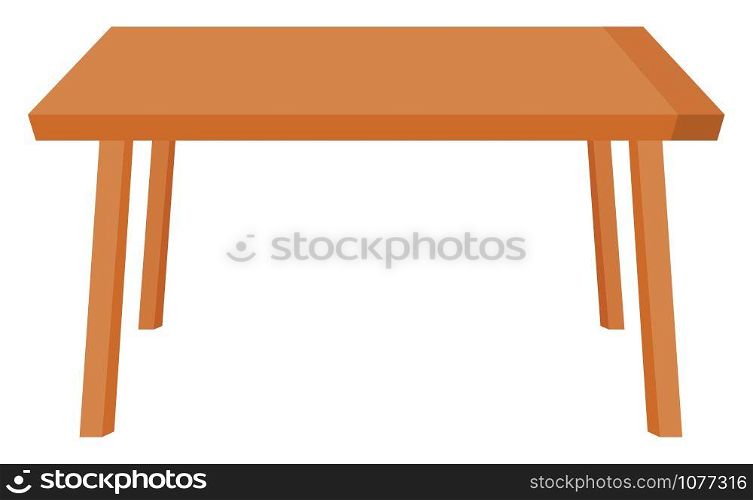 Kitchen table, illustration, vector on white background.