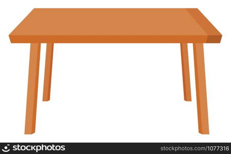 Kitchen table, illustration, vector on white background.