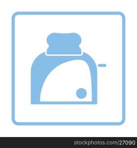 Kitchen toaster icon. Blue frame design. Vector illustration.
