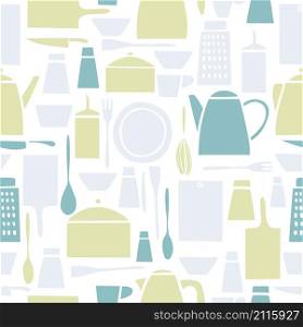Kitchen tools for cooking. Vector seamless pattern