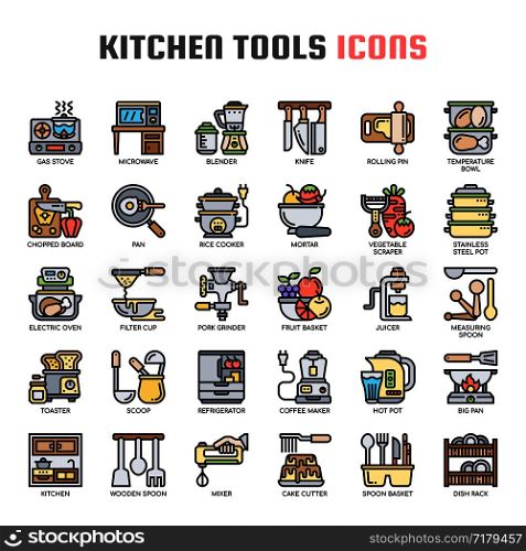 Kitchen Tools , Thin Line and Pixel Perfect Icons