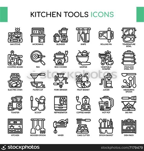Kitchen Tools , Thin Line and Pixel Perfect Icons