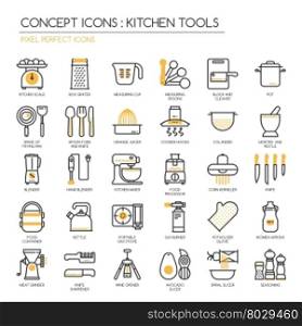 Kitchen Tools , thin line icons set ,pixel perfect icons