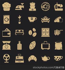 Kitchen utensil icons set. Simple set of 25 kitchen utensil vector icons for web for any design. Kitchen utensil icons set, simple style
