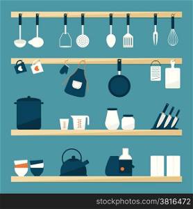 Kitchen utensils icons, vector
